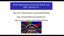 EVAU Matemáticas (Ciencias) Madrid Julio 2020 Ejercicio A.1 resuelto