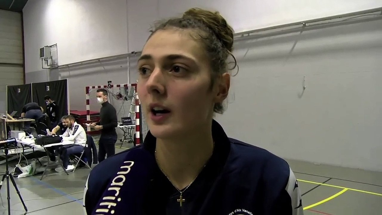 Amélie Rotar après le succès du Pays d'Aix Venelles Volley à Istres