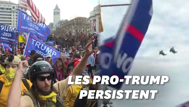 Trump survole en hélico une manif de ses partisans à Washington