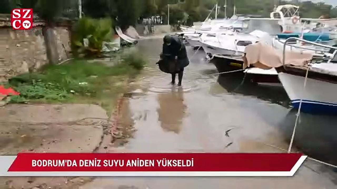 Bodrum’da deniz suyunun aniden yükselmesi heyecan yarattı
