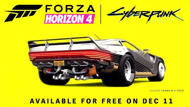 Forza Horizon 4 : La Quadra de Cyberpunk 2077 est dans le jeu !