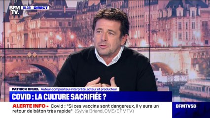 Patrick Bruel: "S'entendre dire qu'on n'est pas essentiel, c'est stupide"