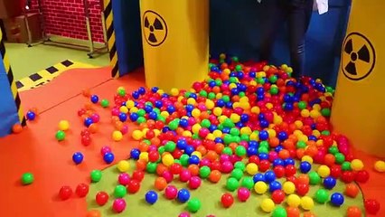 Super Spy Ryan in Giant Box Fort Maze Spy Vault vs Henchman for Golden Apple