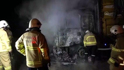 KIRIKKALE - Seyir halindeki şeker pancarı yüklü kamyon alev aldı