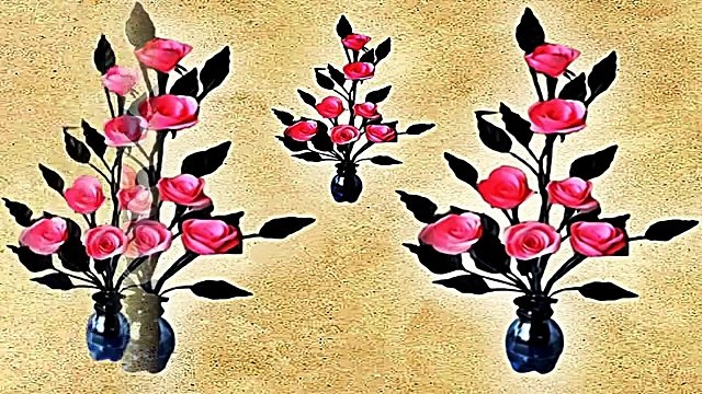 DIY paper's roses كيف | تصنع باقة ورد اصنعي ورود من الورق/ كيف تصنعين ورود من الورق الملون _