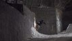 Guy Skis Up Ramp And Jumps Off Wall