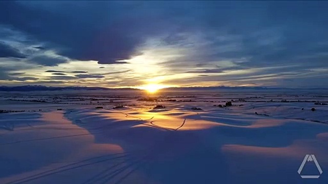 Winter Sunset - 15 Second Drone Video