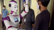 Robots At Election Centres Spread Message Of Social Distancing