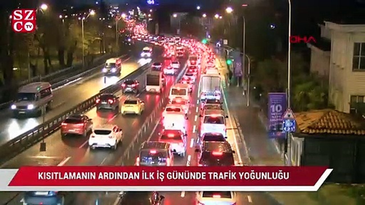 Kısıtlamanın ardından ilk iş gününde trafik yoğunluğu