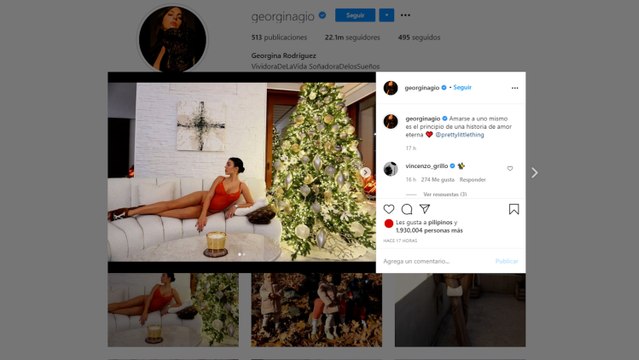 Georgina protagoniza su posado navideño más sensual