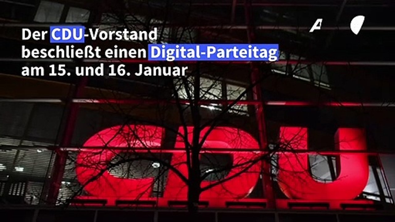 Neuer CDU-Chef wird auf Digital-Parteitag Mitte Januar bestimmt