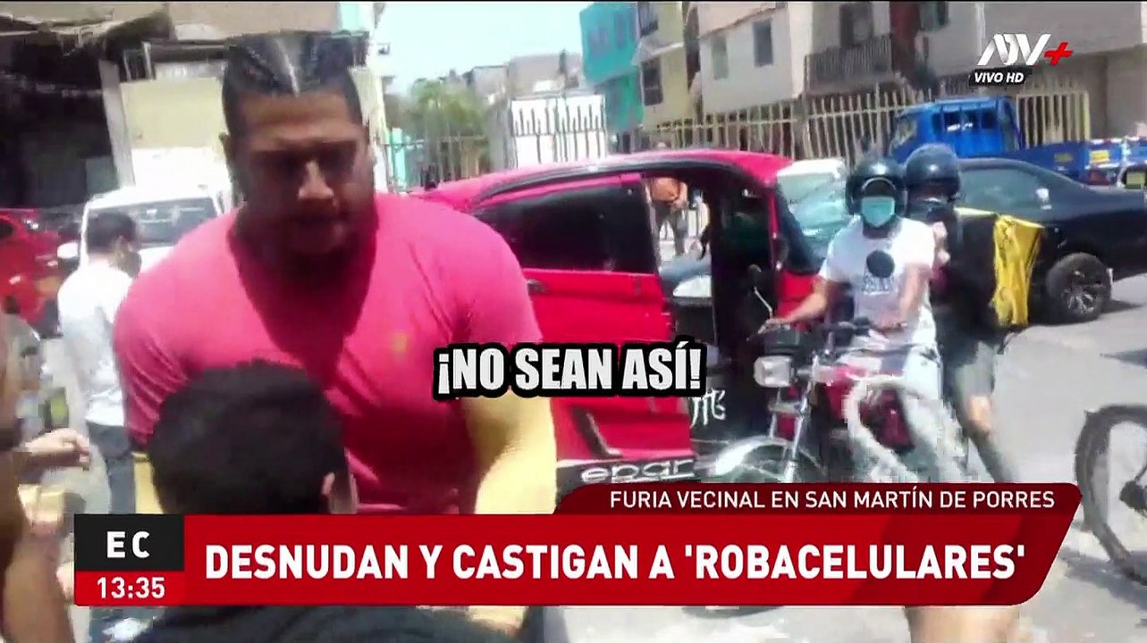 Justicia popular: pobladores de San Martin de Porres hartos de la delincuencia capturan y castigan a avezados  "robacelulares"