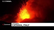 Italy's Mount Etna volcano erupts and puts on a spectacular show