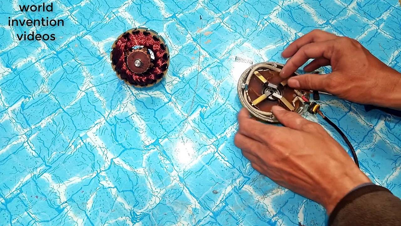 electricity generator make from old dc motor