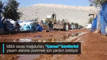 İdlibli savaş mağdurları, 'çamur' kentlerini yaşam alanına çevirmek için yardım bekliyor