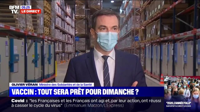 Olivier Véran sur la vaccination: On est largement capable d'accueillir toutes les doses qui nous seront allouées par Pfizer/BioNtech