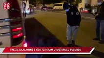 Valize zulalanmış 3 kilo 720 gram uyuşturucu bulundu