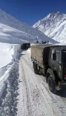 Zojila Pass Reopened For Vehicular Movement Today Army Vehicles cross the zojila