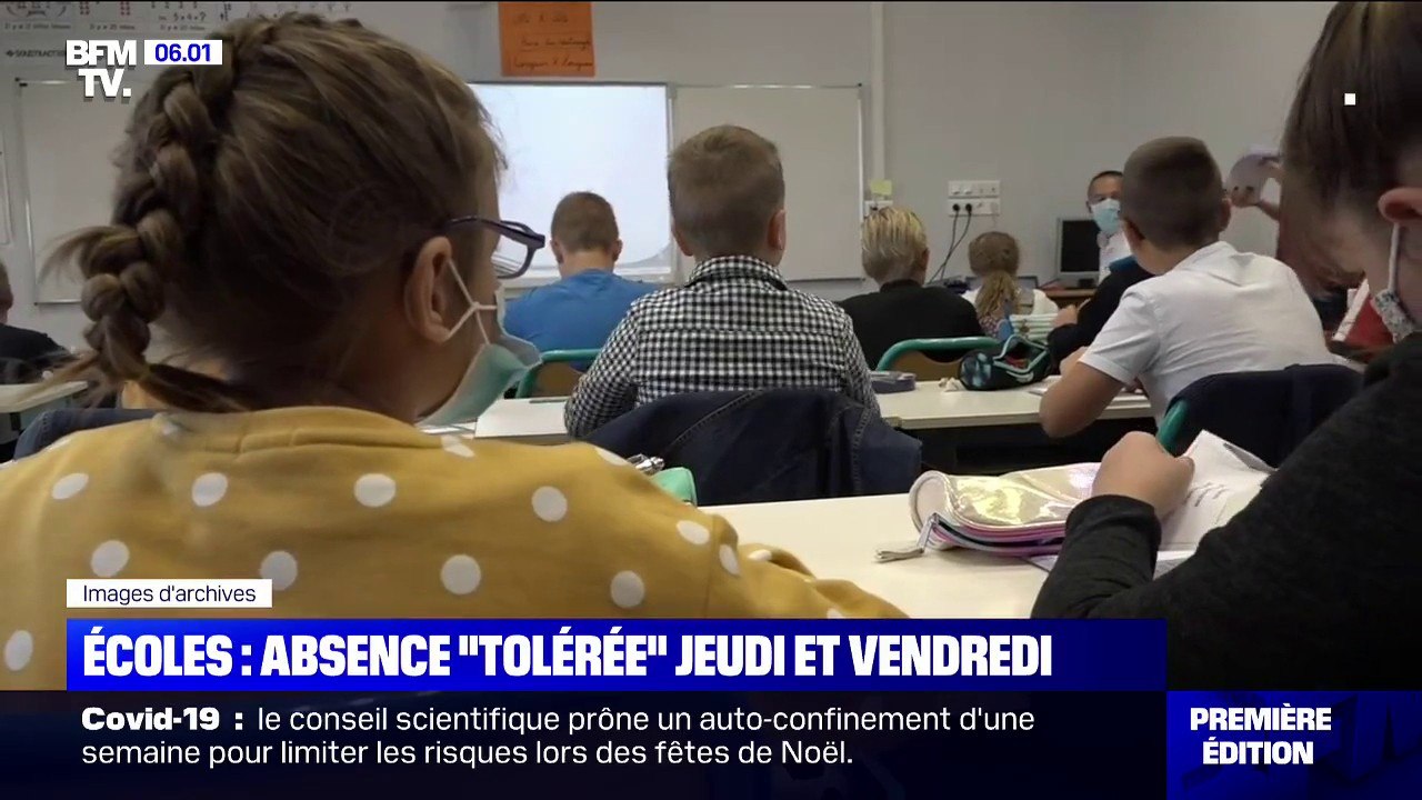 Covid-19: une "tolérance" sera appliquée pour les élèves absents jeudi et vendredi afin de "s'auto-confiner" avant les fêtes