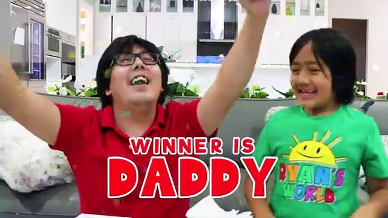 Kids Minute to win it games Christmas Edition with Ryan vs Daddy