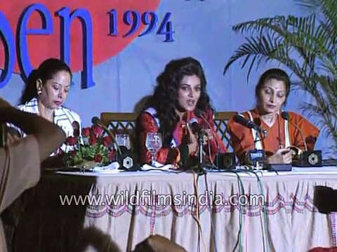 India welcomes Miss Universe Sushmita Sen, 1994