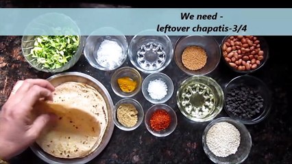 HOW TO MAKE POHA WITH  LEFT OVER ROTI (CHAPATI ) with English subtitles | Nirmal Bhoj