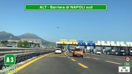 NAPLES to POMPEII - Driving in Italy - A3 Highway