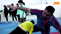 Iraqi female wrestlers fight stereotypes