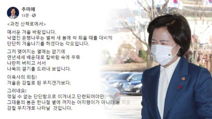 추미애 "이겨내고 단련돼야 늘 머무는 봄 나타날 것" / YTN