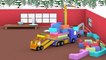 Tiny Trucks - Kids Animation with Street Vehicles Bulldozer, Excavator & Crane