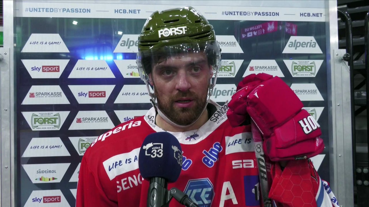 Marco Insam (deutsch) nach dem Spiel gegen den KAC