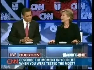 Hillary Clinton Borrows Edwards Finishing Line