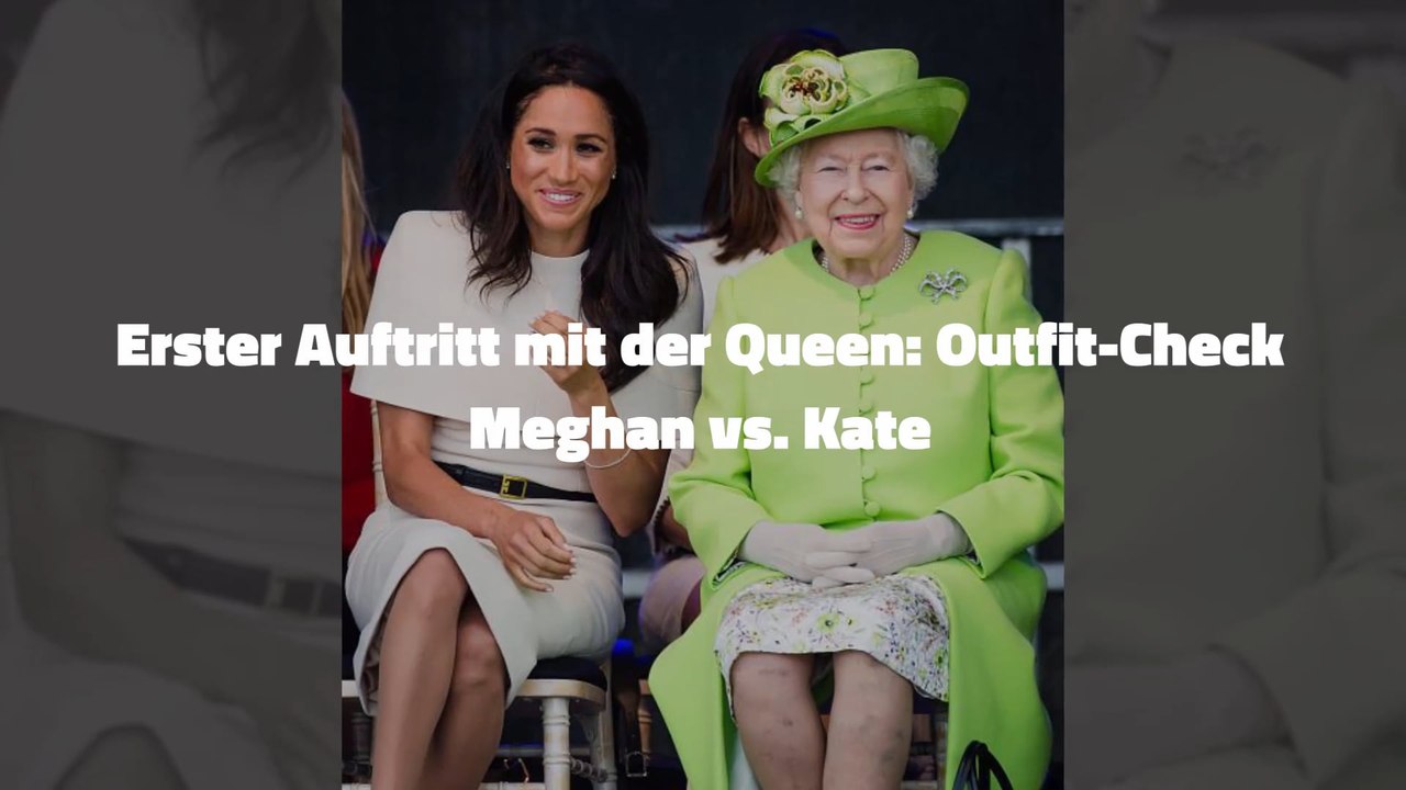 Erster Auftritt mit der Queen: Outfit-Check Meghan vs. Kate