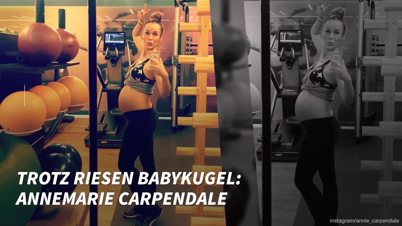 Trotz riesen Babykugel: Annemarie Carpendale trainiert fleißig im Fitnessstudio