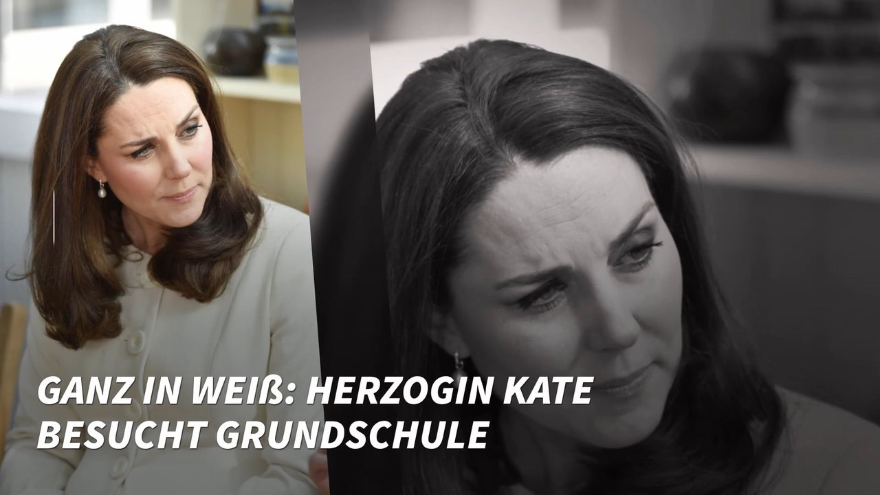 Ganz in Weiß: Herzogin Kate besucht Grundschule