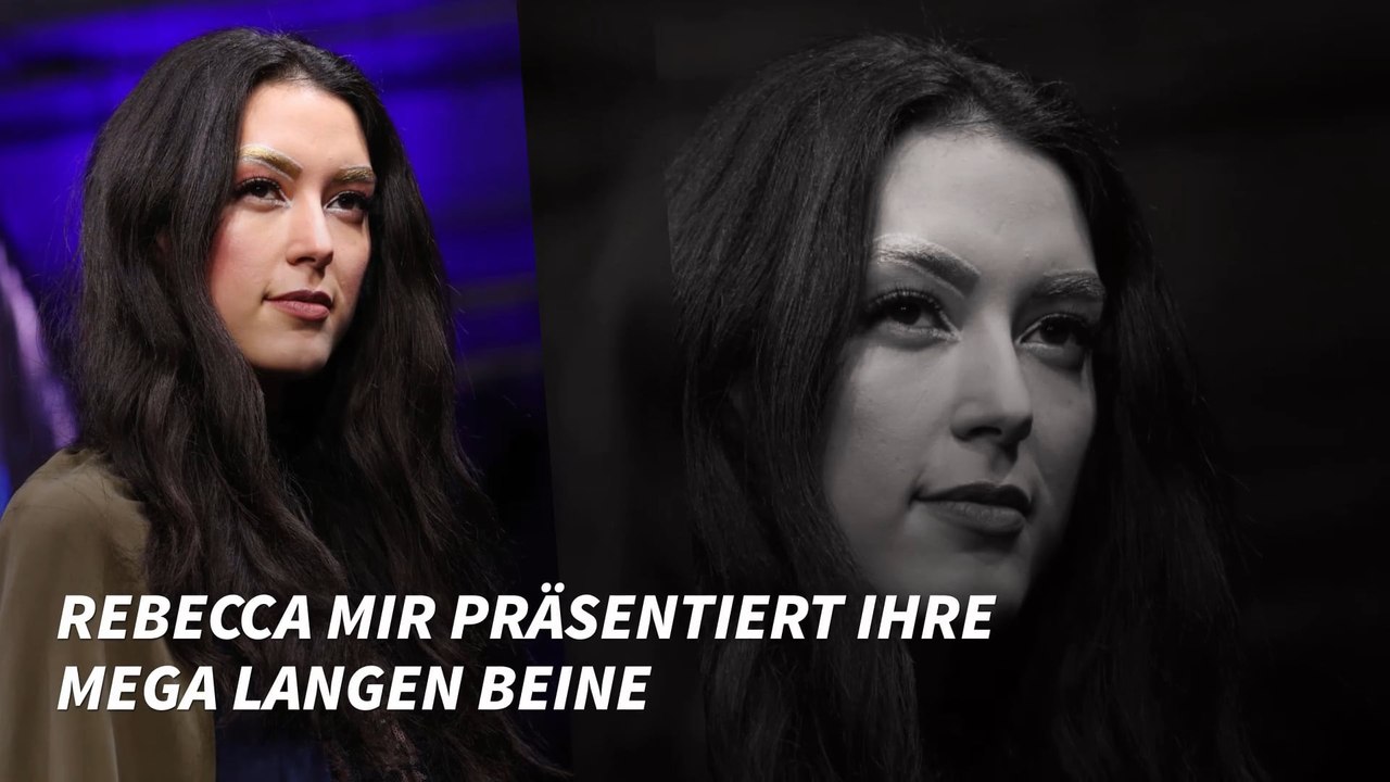 Rebecca Mir präsentiert ihre mega langen Beine