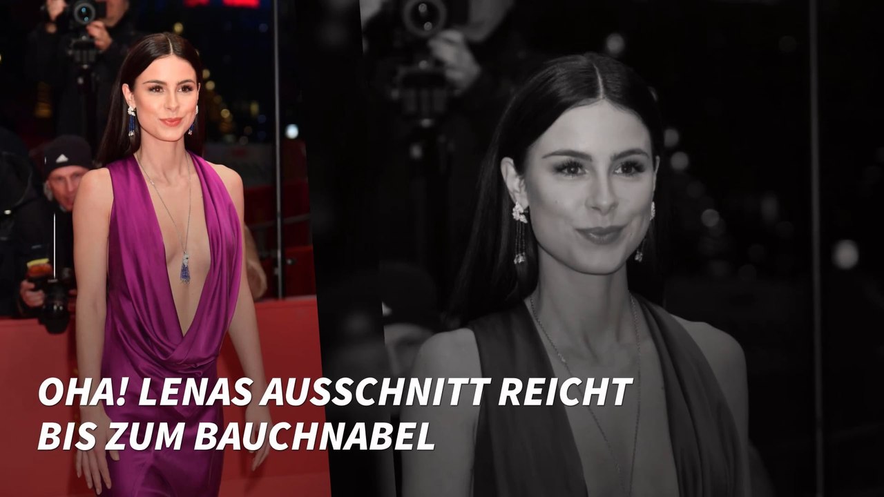Oha! Lenas Ausschnitt reicht bis zum Bauchnabel
