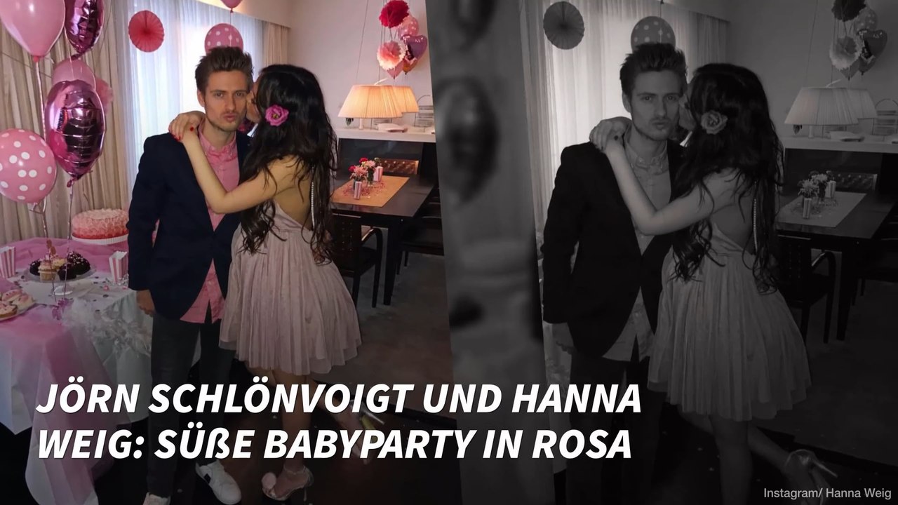 Jörn schlönvoigt und hanna weig: süße babyparty in rosa