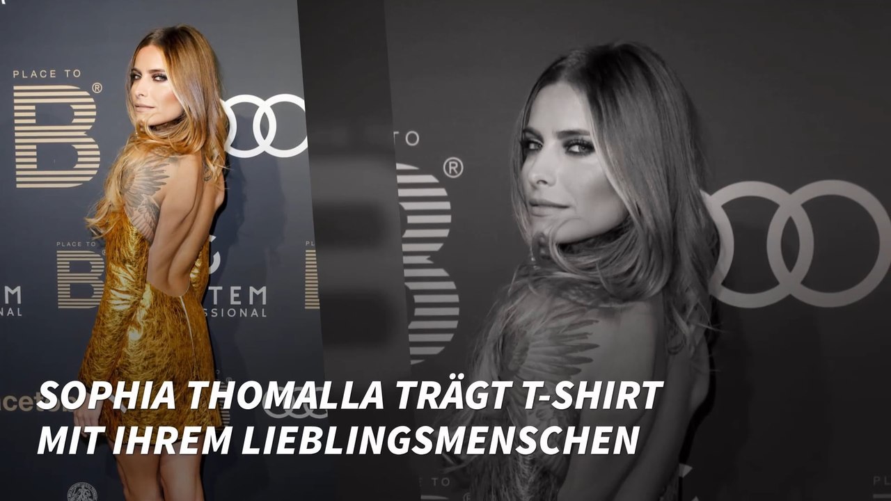 Sophia Thomalla trägt T-Shirt mit ihrem Lieblingsmenschen