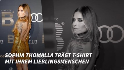 Sophia Thomalla trägt T-Shirt mit ihrem Lieblingsmenschen