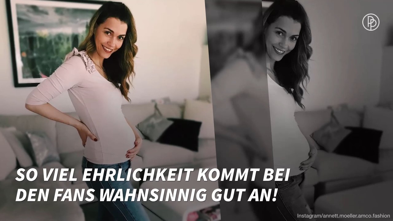 Mutiges Bild: Annett Möller zeigt ihren echten After-Babybauch