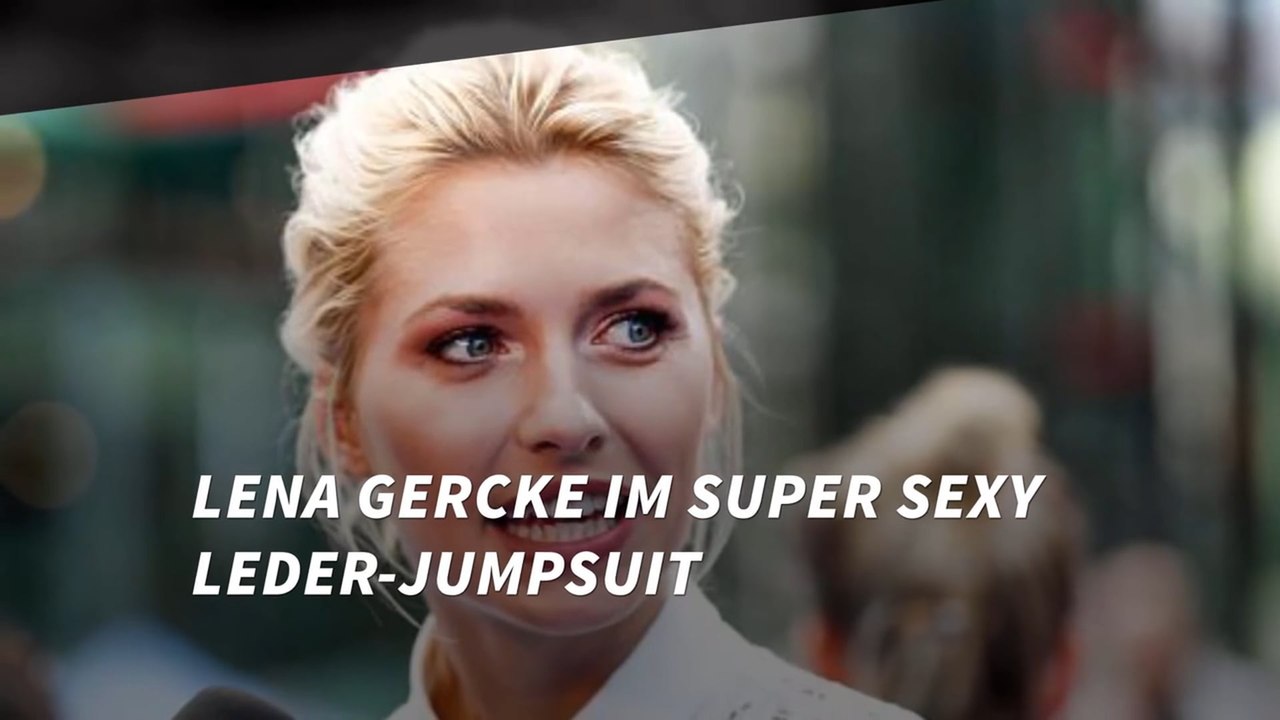 Lena Gercke im super sexy Leder-Jumpsuit