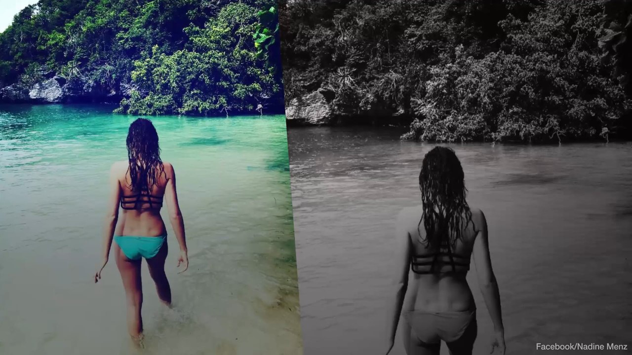 Nadine menz zeigt ihre heiße rückansicht