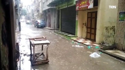 دمياط تتعرض لسقوط أمطار غزيرة على جميع الأنحاء