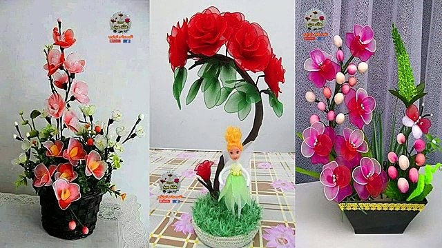 كيف صنع ورود بالجوارب الشفافة الملونة بالخطوات/ بسيطة جدااا وسهلة للجميع و مشروع مربح كمان