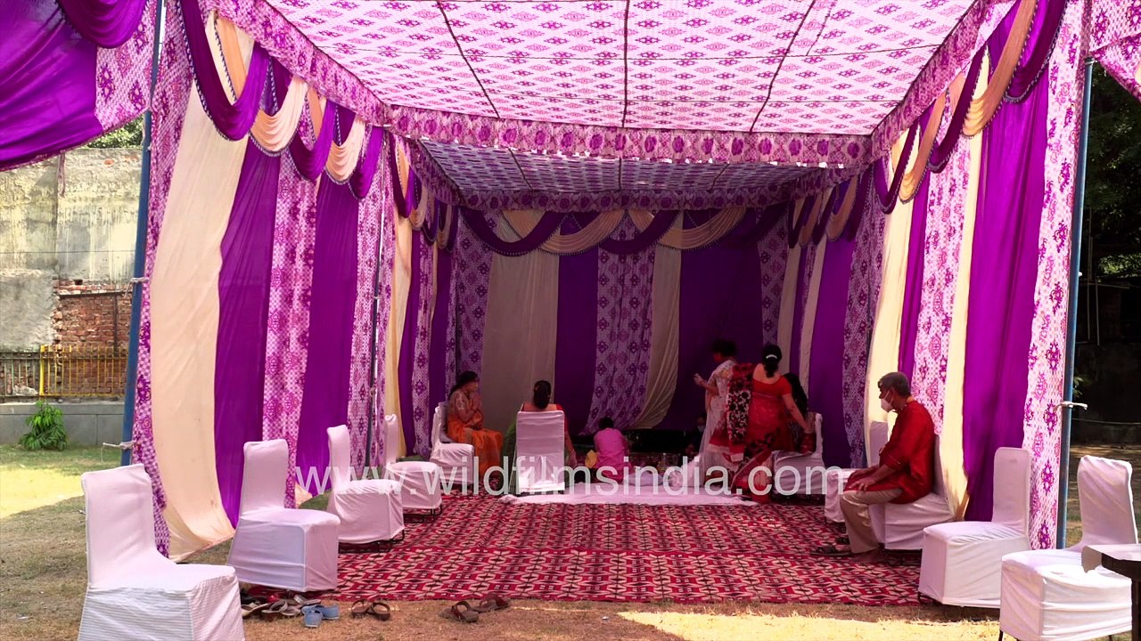 Durga Puja family pandal _ Durga Puja celebrations around Delhi during Corona Pandemic