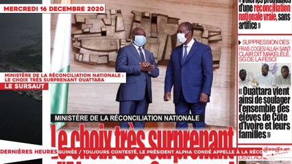 Le Titrologue du 16 Décembre 2020: Ministère de la réconciliation nationale, le choix très surprenant de Ouattara