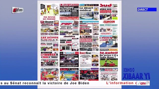 Revue de presse de ce 16 Décembre 2020 avec Mamadou Mouhamed Ndiaye sur la #Tfm #Rfm