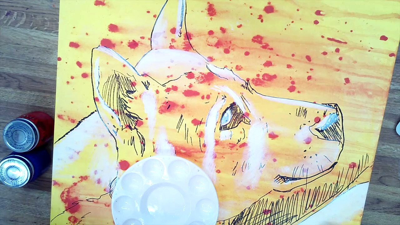 Mr. Roate's Room on painting assignment one bleeding through background. Step Three: Comp Colors