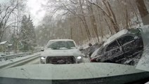 Slippery roads lead to scary crash in Pennsylvania